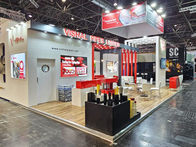 Finished exhibition stand ready for visitors